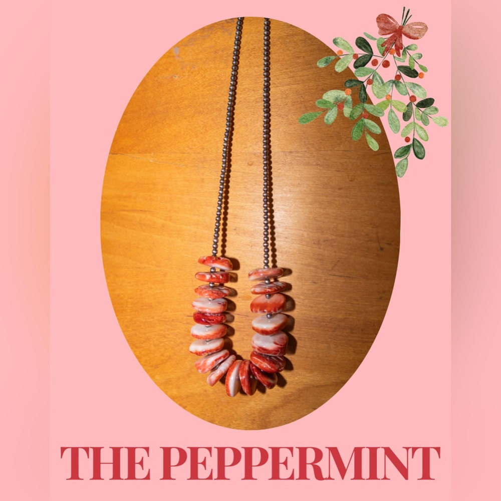 Red Spiny Oyster Shell & Navajo Pearl Necklace